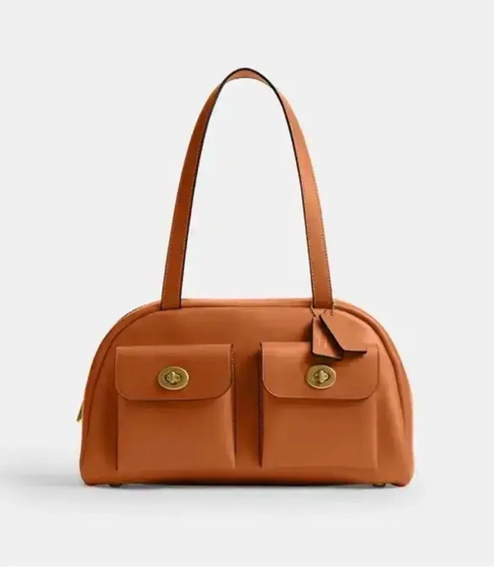 B16-013- Coach Twin Turn Lock-Toffee Leather